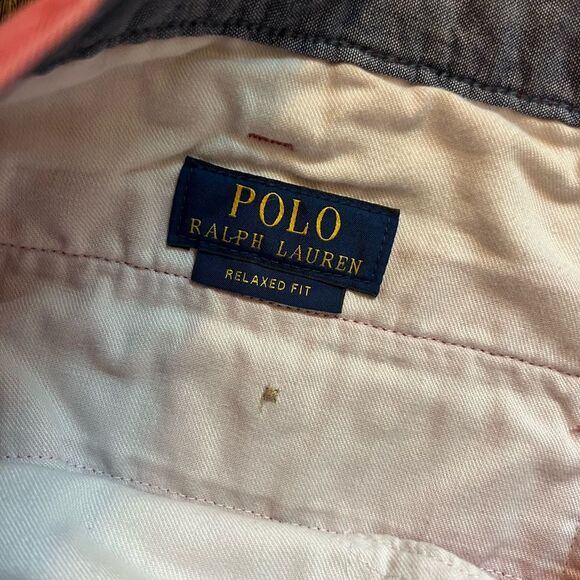 Polo Ralph Lauren Mens Relaxed Fit Cotton Coral Shorts Pockets Flat Front Sz 35 - Picture 5 of 10